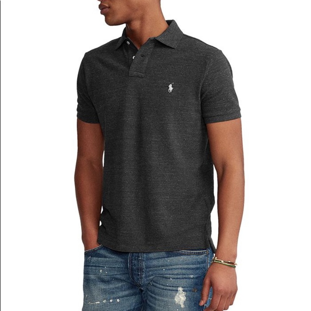 Men’s Custom-Slim Fit Solid Mesh Polo By Ralph Lauren Shirt size XL